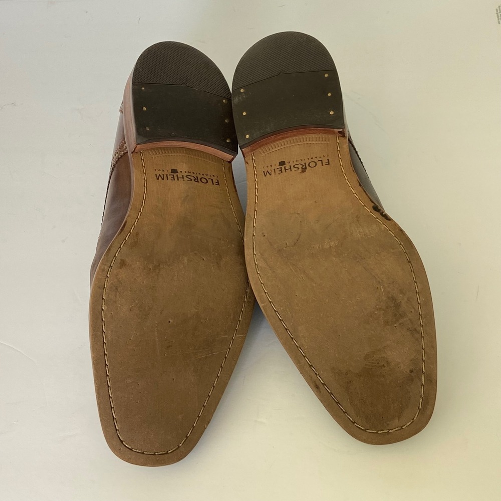 Florsheim Brown Leather‎ Cap Toe Castellano Shoes Distressed Size 9.5 D - Picture 8 of 10